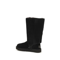 UGG Black Suede Leather Lace-Up Boots