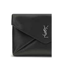 Saint Laurent Black Calf Leather Bos Taurus Clutch Bag