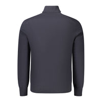 Hugo Boss Blue Cotton Turtleneck