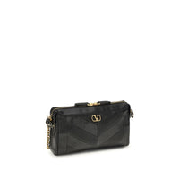 Valentino Garavani Black Napa Leather / Calf Bos Taurus Shoulder Bag