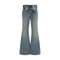 Alexander McQueen Blue Cotton Flared Jeans