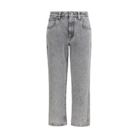 Brunello Cucinelli Gray Cotton Straight-Leg Jeans