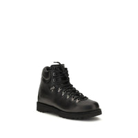 Diemme Black Calf Leather Bos Taurus Lace-Up Boots