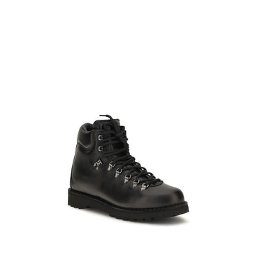 Diemme Black Calf Leather Bos Taurus Lace-Up Boots