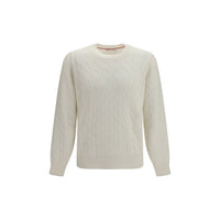 Brunello Cucinelli White Cashmere Sweater