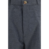 Brunello Cucinelli Gray Wool Oves Aries Dress Pants