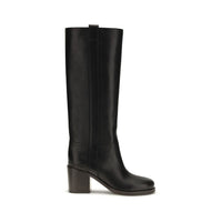 Brunello Cucinelli Black Calf Leather Bos Taurus High Heel Boots