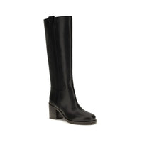 Brunello Cucinelli Black Calf Leather Bos Taurus High Heel Boots