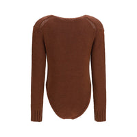 Forte_Forte Brown Wool Oves Aries Bodysuit