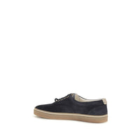 Brunello Cucinelli Blue Suede Leather Low Top Sneakers