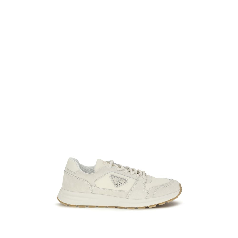 Prada Beige Calf Leather Bos Taurus Athletic Sneakers