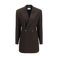 Saint Laurent Brown Wool Oves Aries Full-Length Jacket