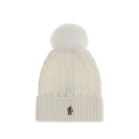 Moncler Grenoble White Wool Oves Aries Beanie
