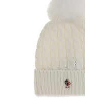 Moncler Grenoble White Wool Oves Aries Beanie