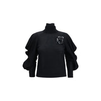Blumarine Black Wool Oves Aries Turtleneck