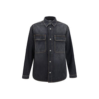 Palm Angels Blue Denim Shirt
