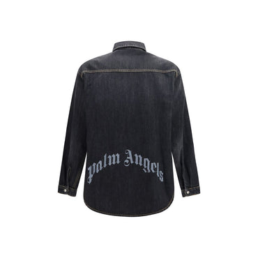 Palm Angels Blue Denim Shirt
