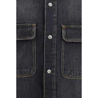 Palm Angels Blue Denim Shirt
