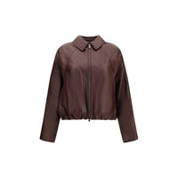 Brunello Cucinelli Bordeaux Lamb Ovis Aries Leather Jacket