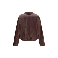 Brunello Cucinelli Bordeaux Lamb Ovis Aries Leather Jacket