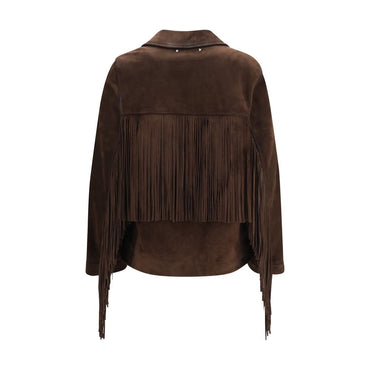 Golden Goose Brown Suede Leather Leather Jacket