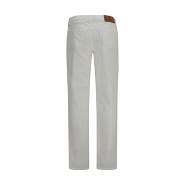 Brunello Cucinelli White Cotton Casual Pants