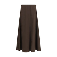 Brunello Cucinelli Brown Wool Oves Aries Midi Skirt