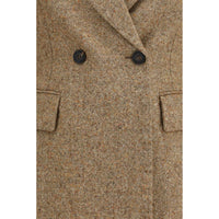 Brunello Cucinelli Beige Wool Oves Aries Full-Length Jacket