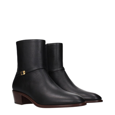 Valentino Garavani Black Leather Ankle Boots