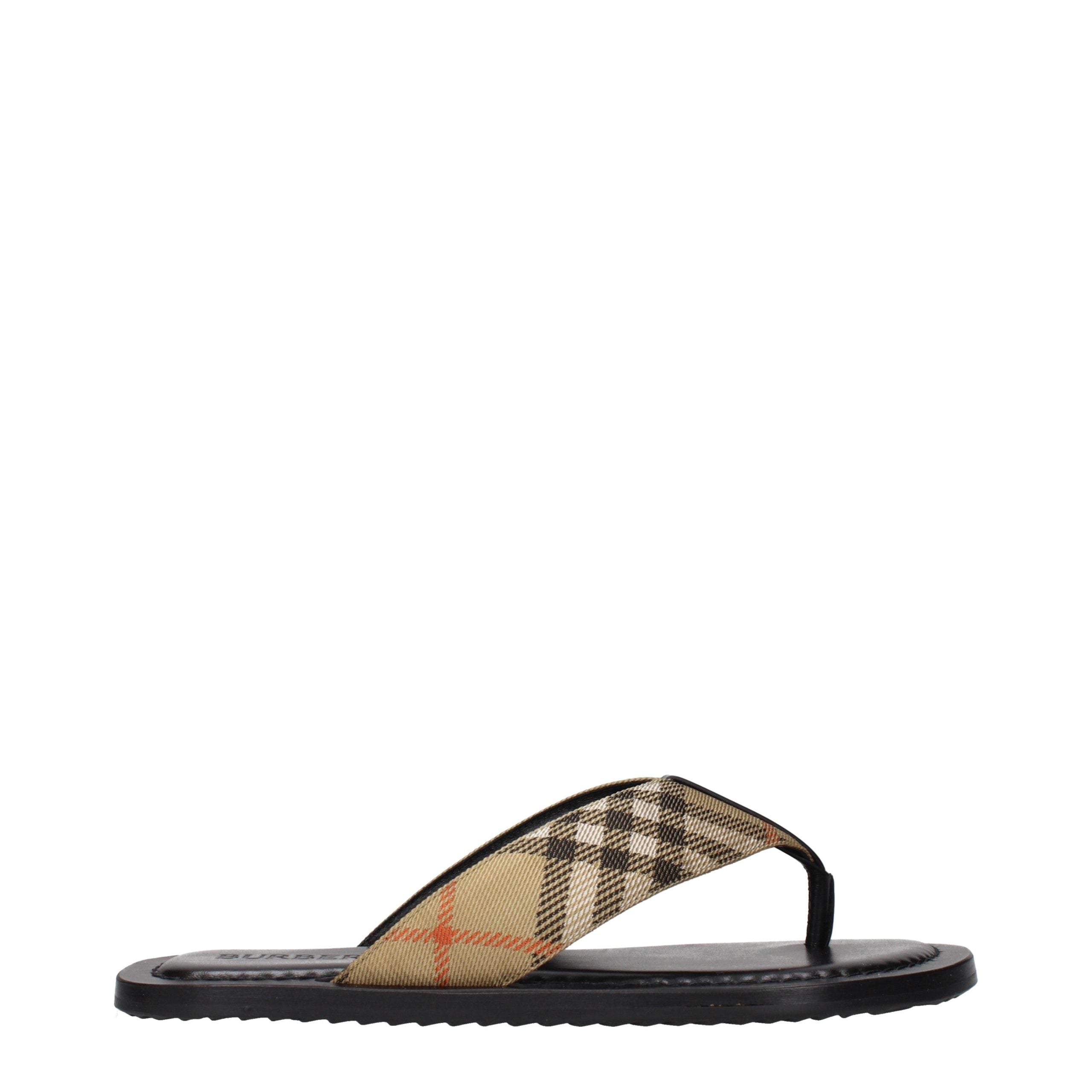 Burberry Beige Fabric Flip-Flop Sandals