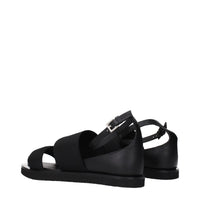 Max Mara Black Fabric Flat Sandals