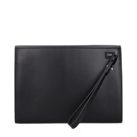 Ferragamo Black Leather Clutch Bag
