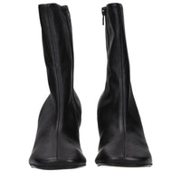 Dries Van Noten Black Leather Ankle Boots
