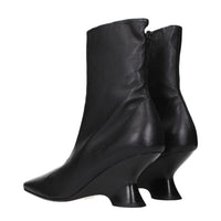 Dries Van Noten Black Leather Ankle Boots