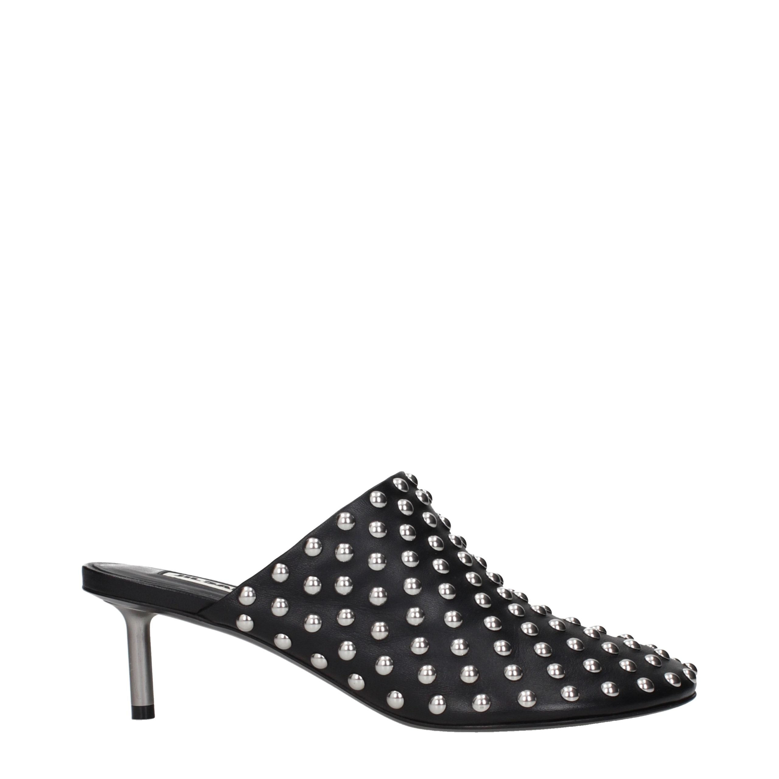 Jil Sander Black Leather Mules