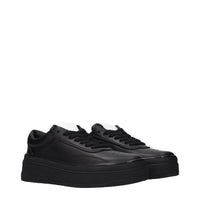 Jil Sander Black Leather Platform Sneakers