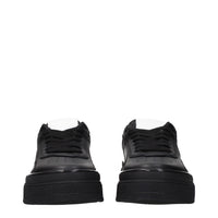 Jil Sander Black Leather Platform Sneakers