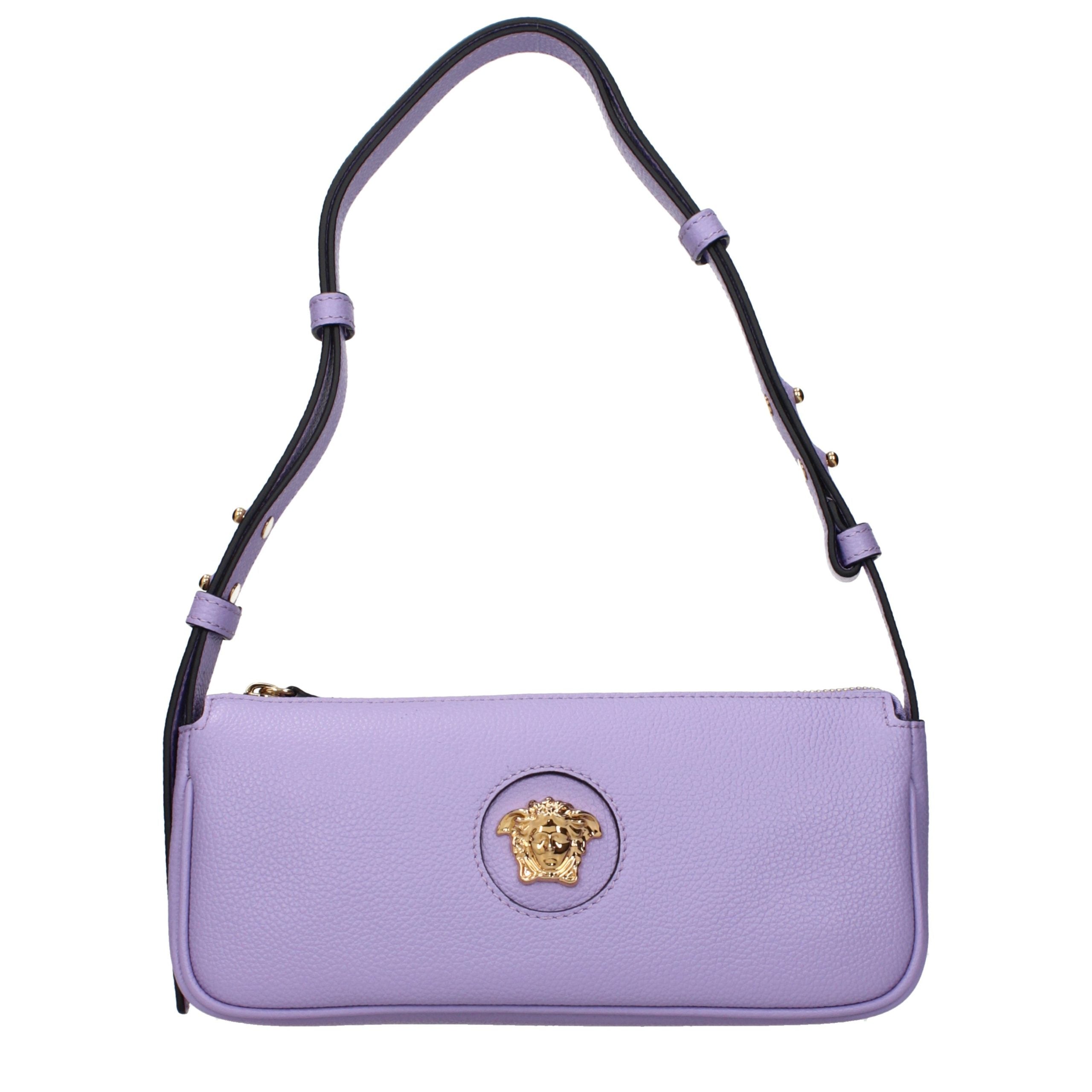 Versace Purple Leather Shoulder Bag