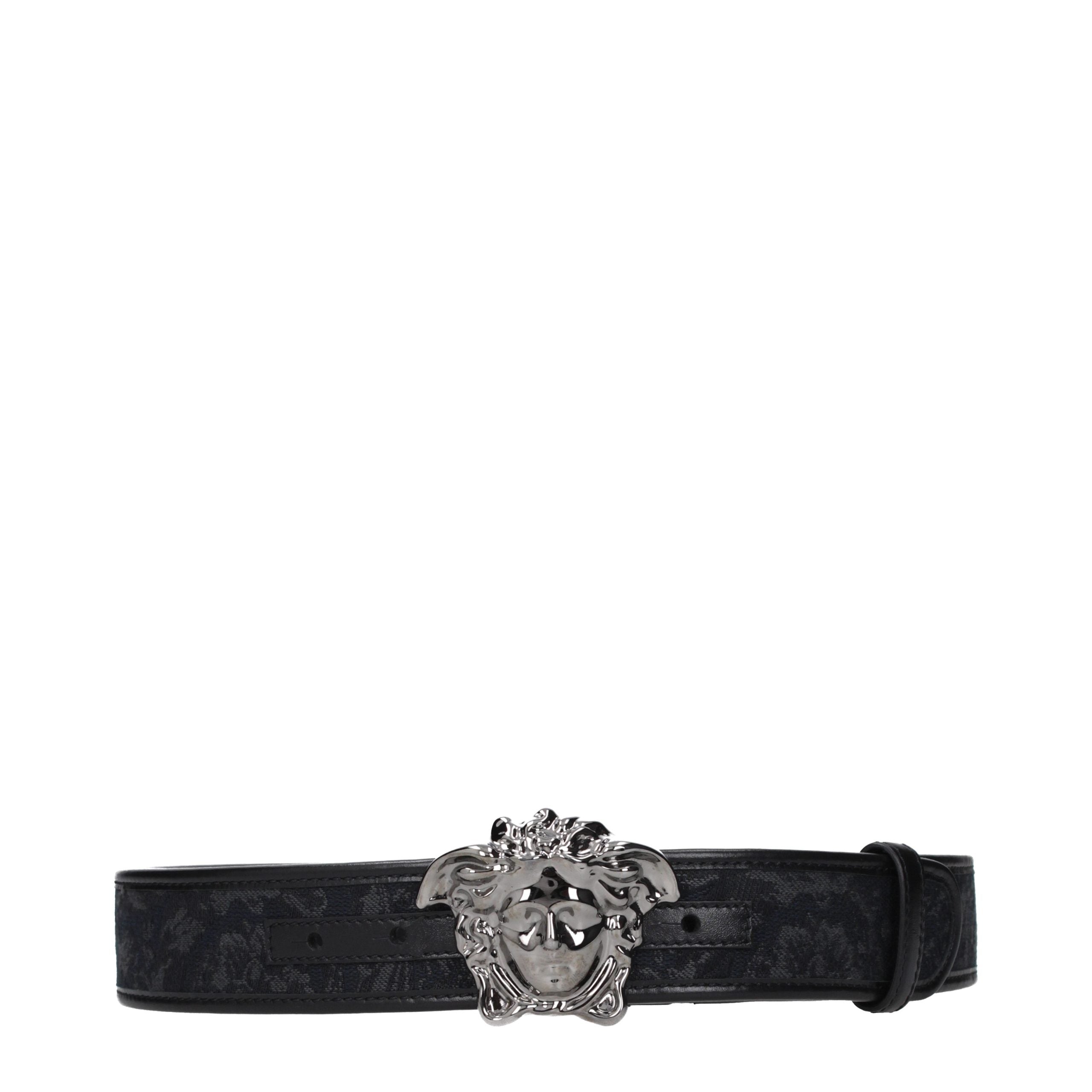 Versace Black Fabric Belt