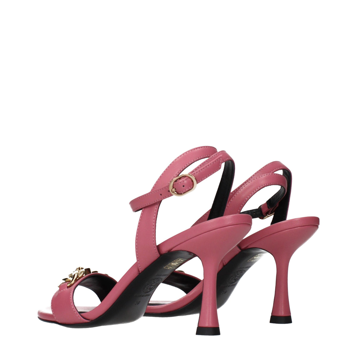 Versace Pink Leather Stiletto Heel Sandals