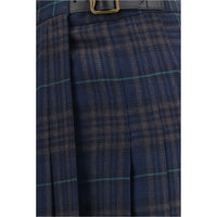 Burberry Blue Polyester Long Skirt