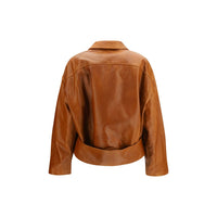 Marni Brown Calf Leather Bos Taurus Leather Jacket