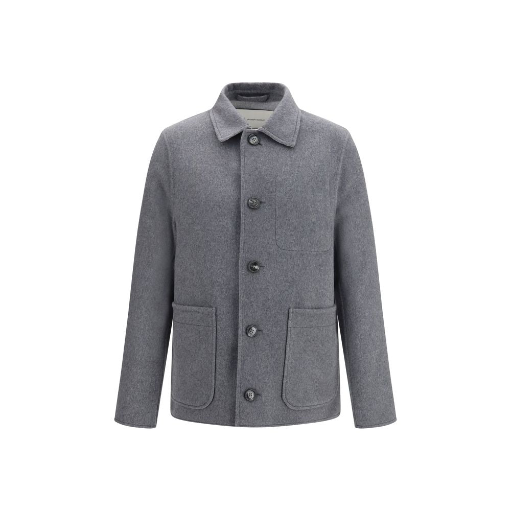 Ami Paris Gray Wool Oves Aries Full-Length Jacket