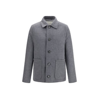 Ami Paris Gray Wool Oves Aries Full-Length Jacket
