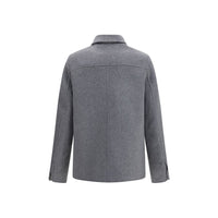 Ami Paris Gray Wool Oves Aries Full-Length Jacket