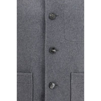 Ami Paris Gray Wool Oves Aries Full-Length Jacket