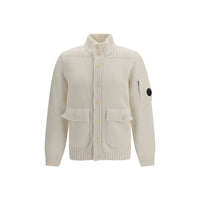 C.P. Company White Wool Oves Aries Cardigan