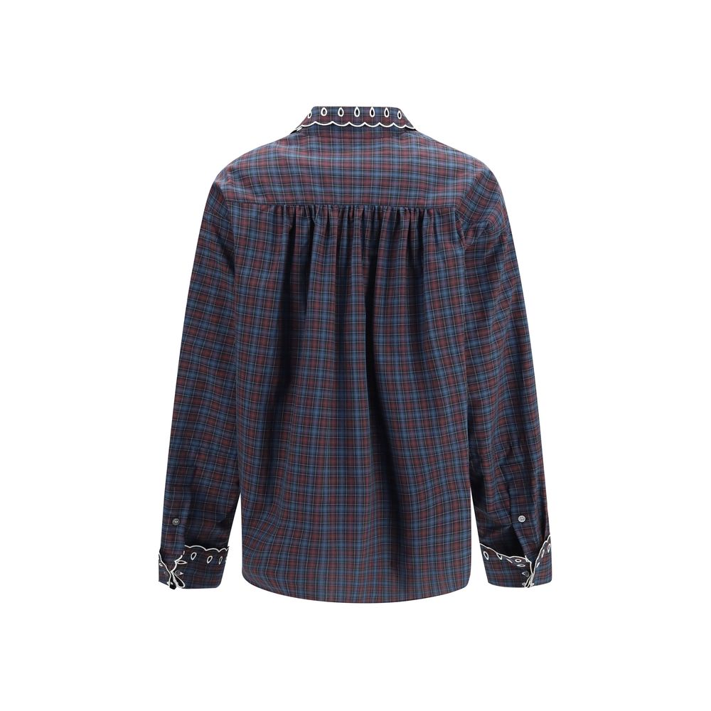 Marni Blue Cotton Pattern Shirt