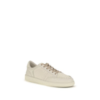 Ferragamo Beige Nubuc Leather Low Top Sneakers