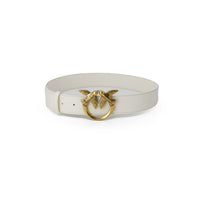 PINKO Cream Leather Regular Belt